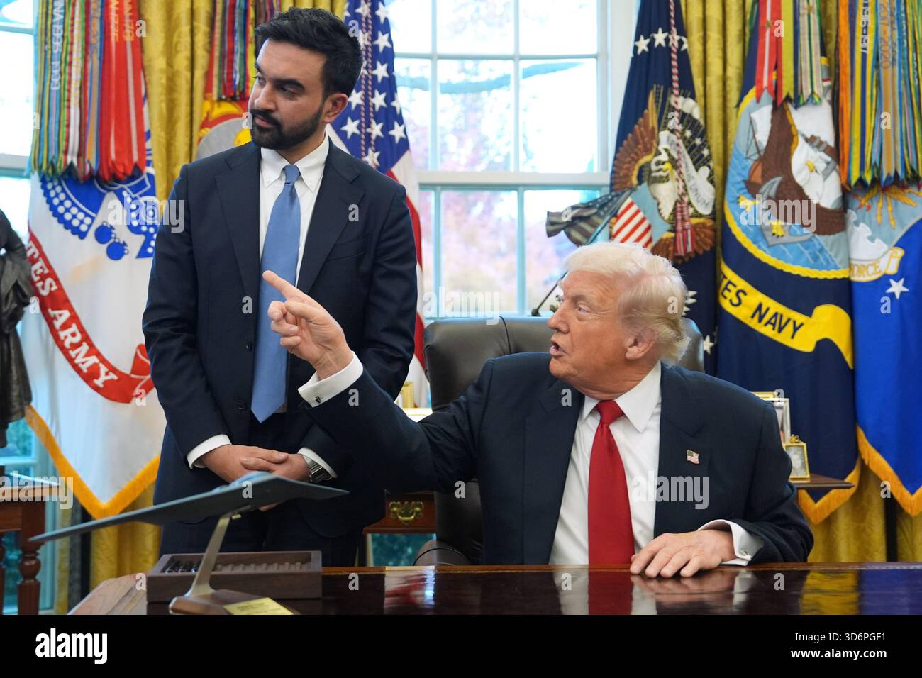 President Donald Trump talks after meeting with New York City Mayor ...