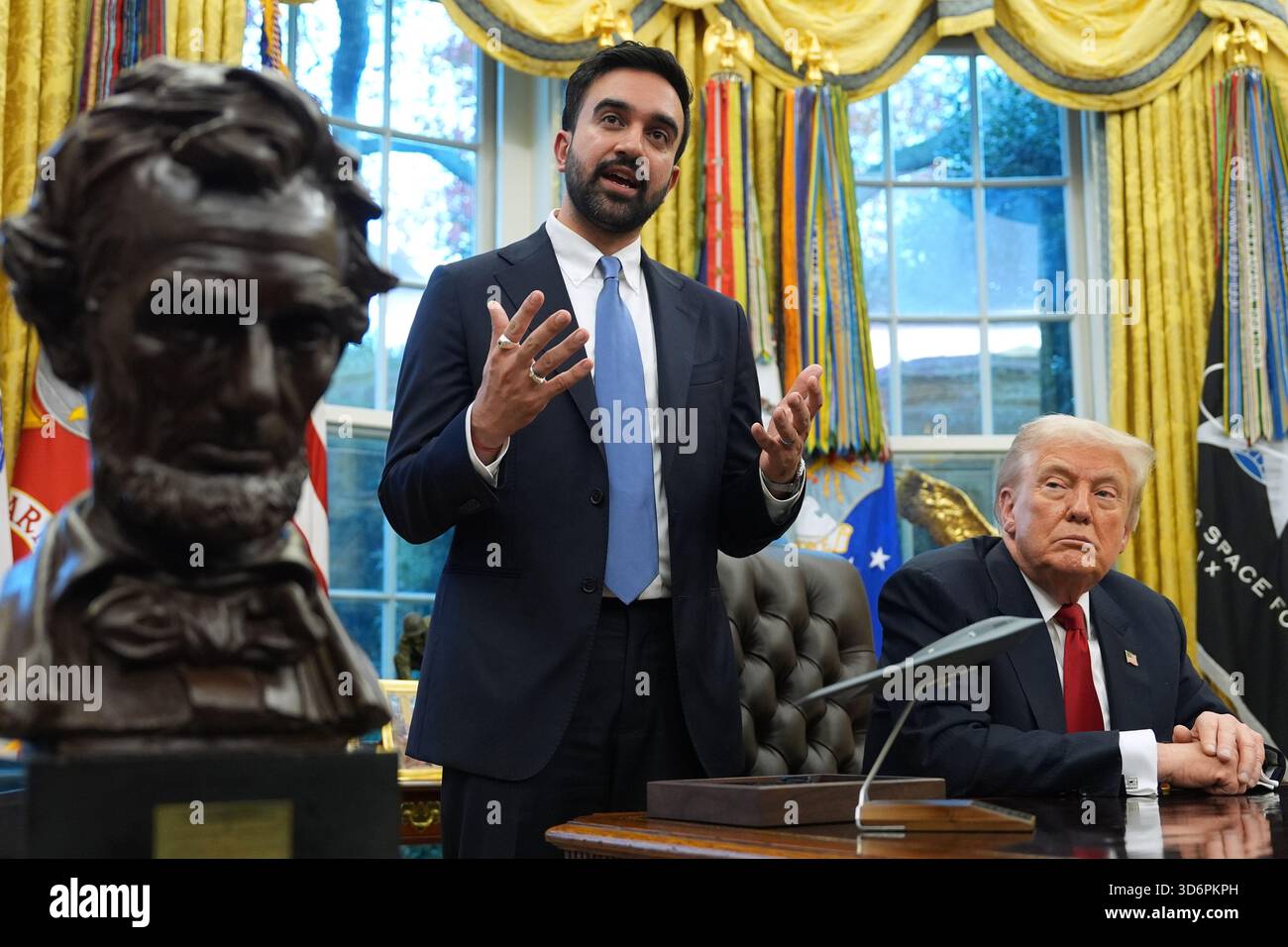 President Donald Trump listens as New York City Mayor-elect Zohran ...