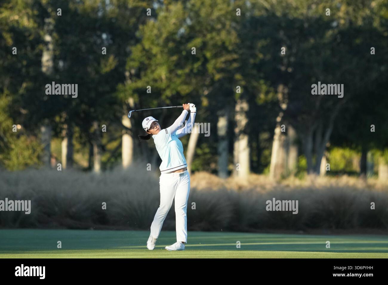 Jin Hee Im of South Korea hits from the 18th fairway during the second ...