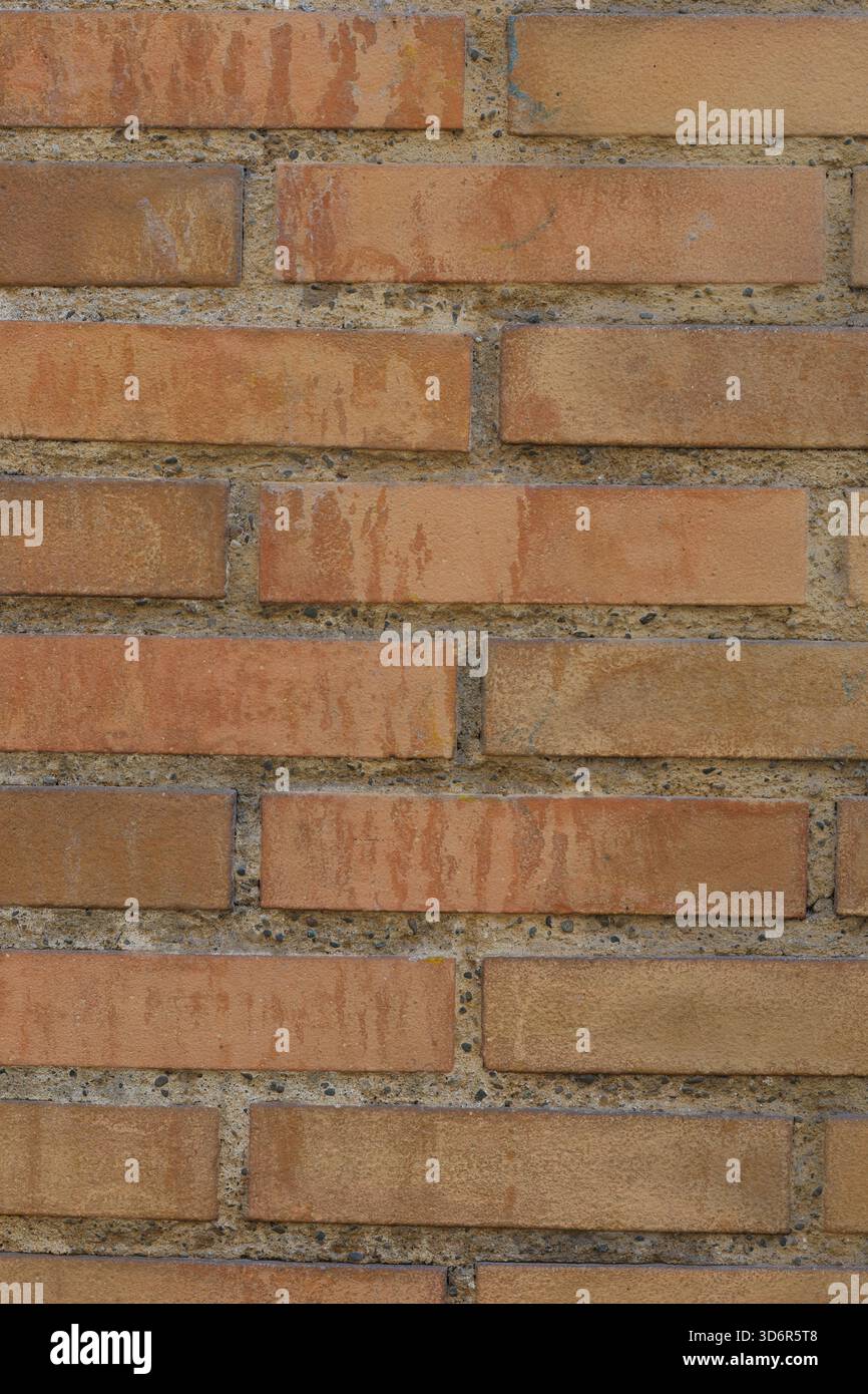 Orange brick wall texture photography. Stock Photo