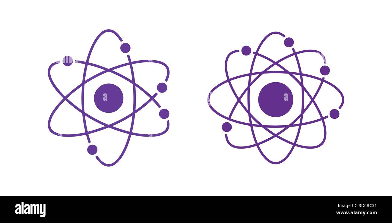 Atomic Structure Icon Design for Science and Technology Illustrations Concept Stock Vector