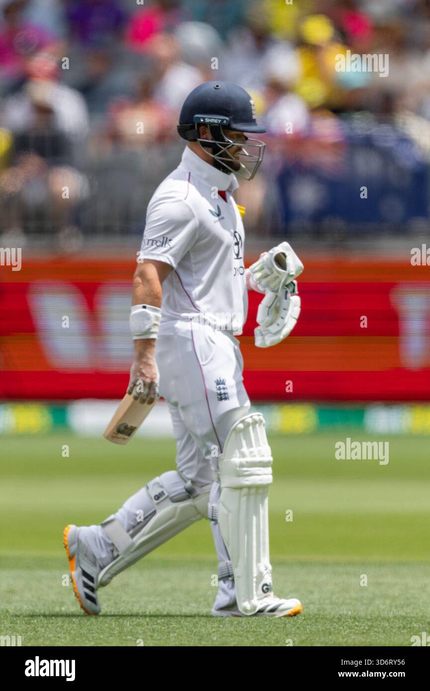 Ben Duckett of England walks off after getting out during the NRMA ...
