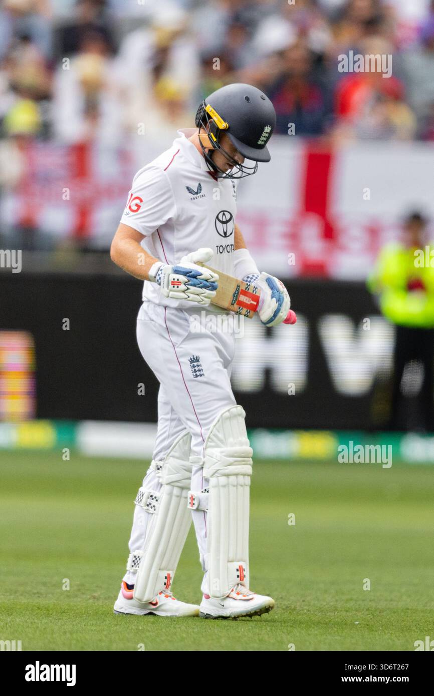 Ollie Pope of England walks off after getting out during the NRMA ...