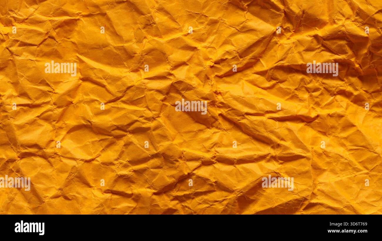 Vintage Decorative Orange Paper with Creased Undulating Pattern Stock Photo