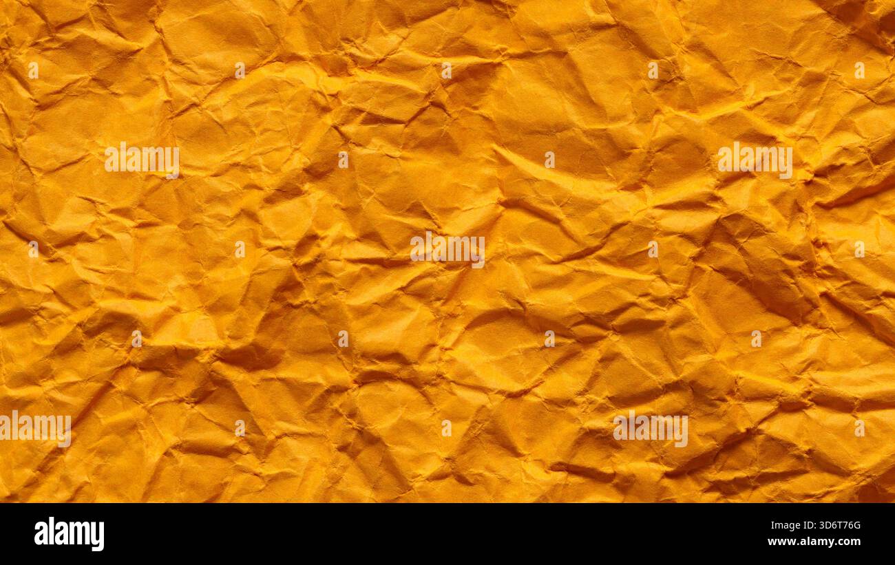 Vintage Decorative Orange Paper with Creased Undulating Pattern Stock Photo