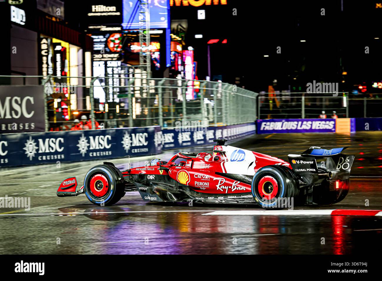 Las Vegas, United States. 21st Nov, 2025. Charles Leclerc (MON) - Scuderia Ferrari - Ferrari SF-25 - Ferrari during the Saturday of the Formula 1 Heineken Las Vegas Grand Prix 2025 at Las Vegas Strip Circuit, ahead of Round 22 of 24 of the 2025 FIA Formula One World Championship (November 20-23, 2025). Credit: AVENS-IMAGES.COM/Alamy Live News Stock Photo