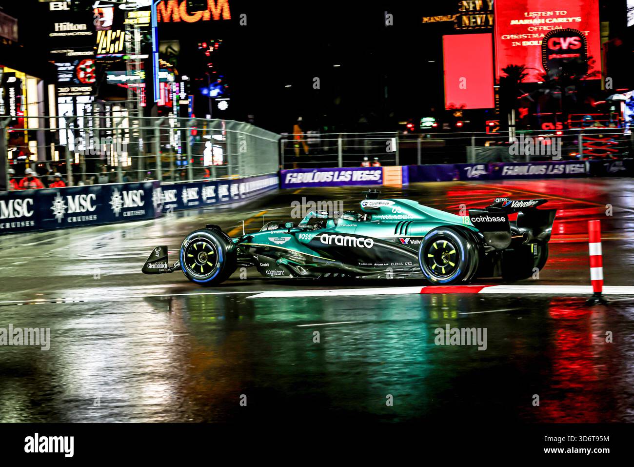 Las Vegas, United States. 21st Nov, 2025. Lance Stroll (CAN) - Aston Martin Aramco F1 Team - Aston Martin AMR25 - Mercedes during the Saturday of the Formula 1 Heineken Las Vegas Grand Prix 2025 at Las Vegas Strip Circuit, ahead of Round 22 of 24 of the 2025 FIA Formula One World Championship (November 20-23, 2025). Credit: AVENS-IMAGES.COM/Alamy Live News Stock Photo