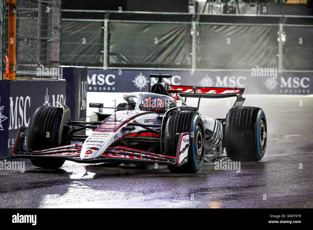 Las Vegas, United States. 21st Nov, 2025. Esteban Ocon (FRA) - Haas F1 Team - Haas VF-25 - Ferrari during the Saturday of the Formula 1 Heineken Las Vegas Grand Prix 2025 at Las Vegas Strip Circuit, ahead of Round 22 of 24 of the 2025 FIA Formula One World Championship (November 20-23, 2025). Credit: AVENS-IMAGES.COM/Alamy Live News Stock Photo