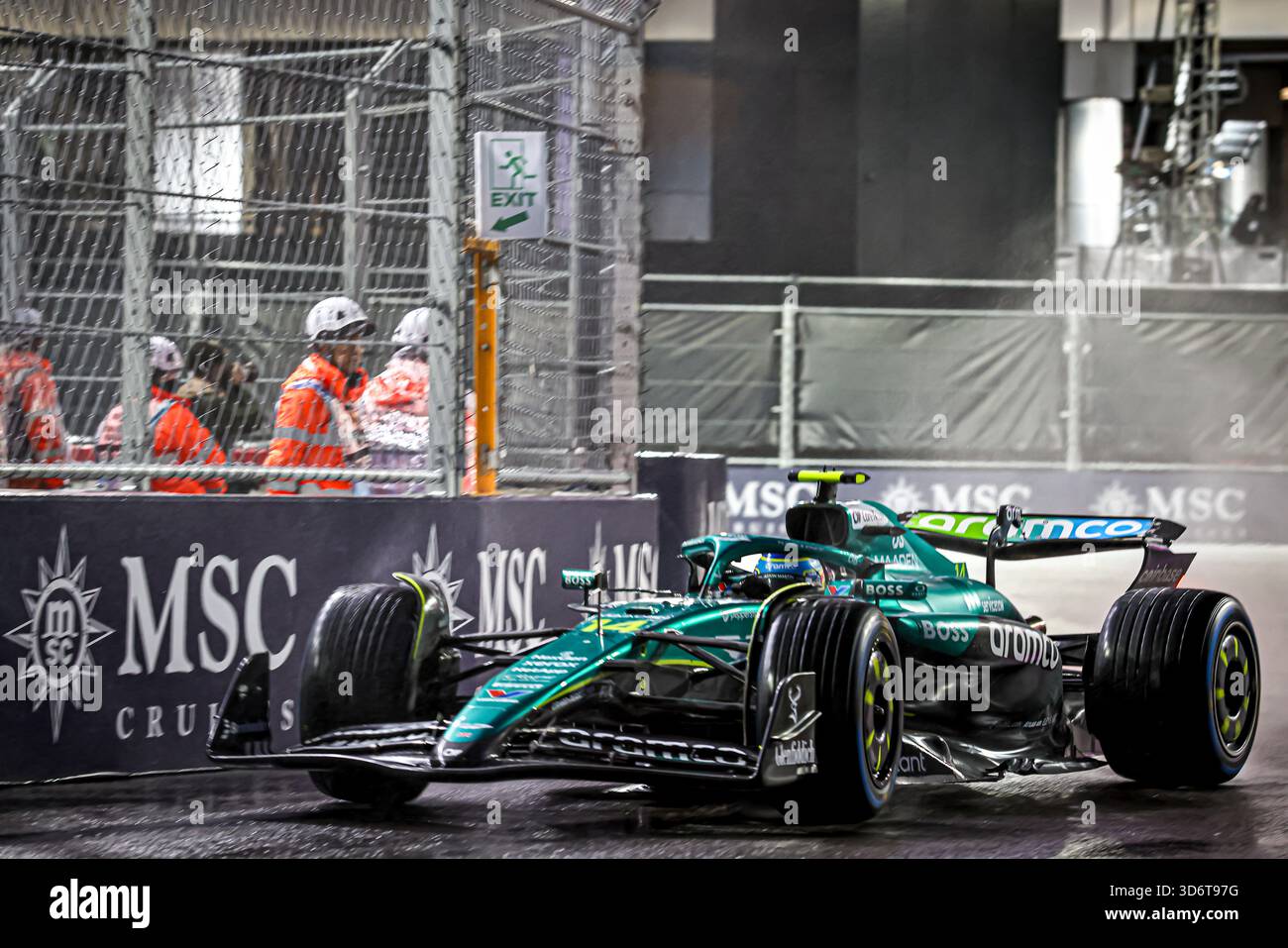 Las Vegas, United States. 21st Nov, 2025. Fernando Alonso (ESP) - Aston Martin Aramco F1 Team - Aston Martin AMR25 - Mercedes during the Saturday of the Formula 1 Heineken Las Vegas Grand Prix 2025 at Las Vegas Strip Circuit, ahead of Round 22 of 24 of the 2025 FIA Formula One World Championship (November 20-23, 2025). Credit: AVENS-IMAGES.COM/Alamy Live News Stock Photo