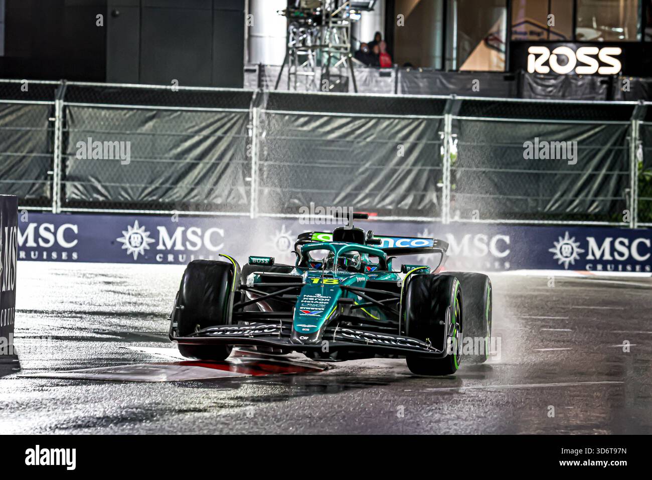 Las Vegas, United States. 21st Nov, 2025. Lance Stroll (CAN) - Aston Martin Aramco F1 Team - Aston Martin AMR25 - Mercedes during the Saturday of the Formula 1 Heineken Las Vegas Grand Prix 2025 at Las Vegas Strip Circuit, ahead of Round 22 of 24 of the 2025 FIA Formula One World Championship (November 20-23, 2025). Credit: AVENS-IMAGES.COM/Alamy Live News Stock Photo