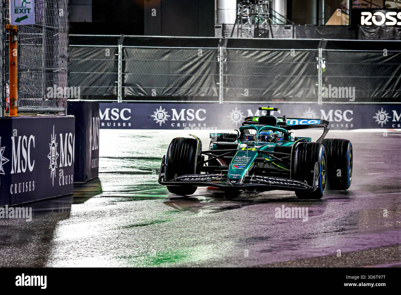 Las Vegas, United States. 21st Nov, 2025. Fernando Alonso (ESP) - Aston Martin Aramco F1 Team - Aston Martin AMR25 - Mercedes during the Saturday of the Formula 1 Heineken Las Vegas Grand Prix 2025 at Las Vegas Strip Circuit, ahead of Round 22 of 24 of the 2025 FIA Formula One World Championship (November 20-23, 2025). Credit: AVENS-IMAGES.COM/Alamy Live News Stock Photo