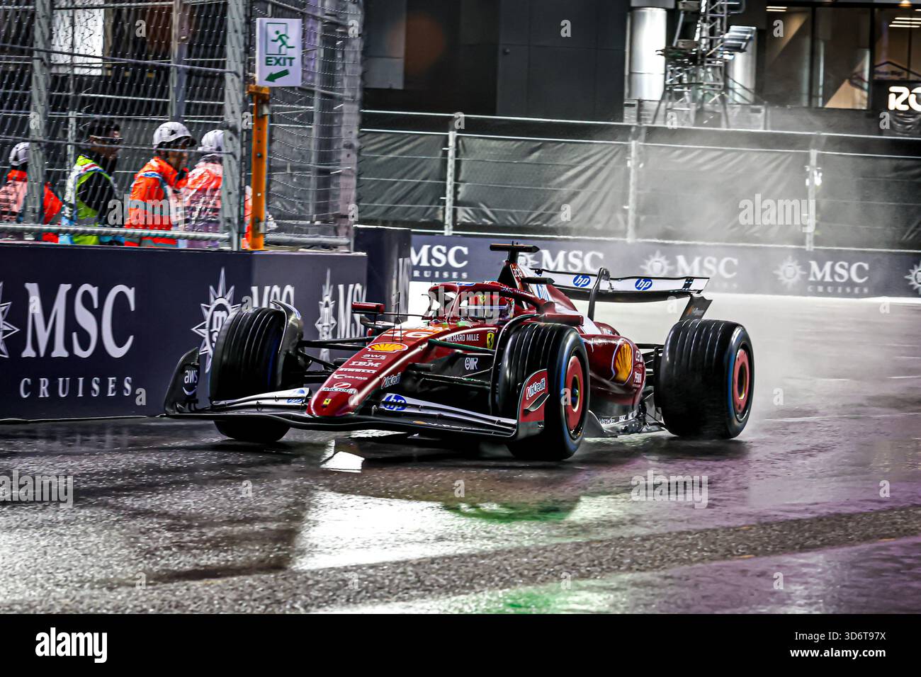 Las Vegas, United States. 21st Nov, 2025. Charles Leclerc (MON) - Scuderia Ferrari - Ferrari SF-25 - Ferrari during the Saturday of the Formula 1 Heineken Las Vegas Grand Prix 2025 at Las Vegas Strip Circuit, ahead of Round 22 of 24 of the 2025 FIA Formula One World Championship (November 20-23, 2025). Credit: AVENS-IMAGES.COM/Alamy Live News Stock Photo