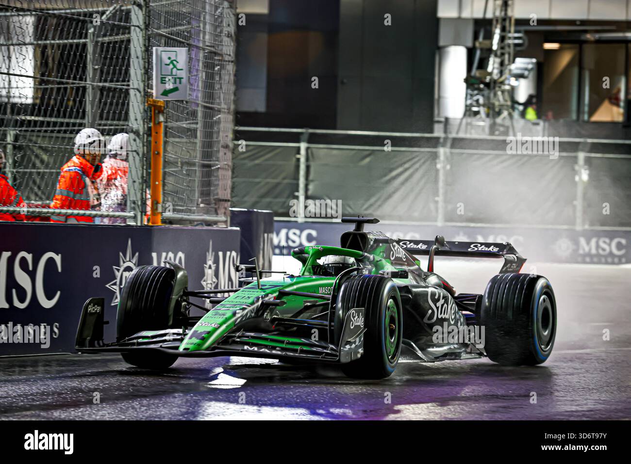 Las Vegas, United States. 21st Nov, 2025. Nico Hulkenberg (GER) - Stake F1 Team Sauber - Sauber C45 - Ferrari during the Saturday of the Formula 1 Heineken Las Vegas Grand Prix 2025 at Las Vegas Strip Circuit, ahead of Round 22 of 24 of the 2025 FIA Formula One World Championship (November 20-23, 2025). Credit: AVENS-IMAGES.COM/Alamy Live News Stock Photo