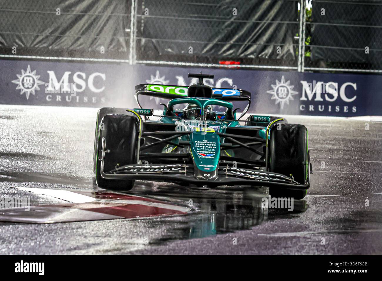Las Vegas, United States. 21st Nov, 2025. Lance Stroll (CAN) - Aston Martin Aramco F1 Team - Aston Martin AMR25 - Mercedes during the Saturday of the Formula 1 Heineken Las Vegas Grand Prix 2025 at Las Vegas Strip Circuit, ahead of Round 22 of 24 of the 2025 FIA Formula One World Championship (November 20-23, 2025). Credit: AVENS-IMAGES.COM/Alamy Live News Stock Photo