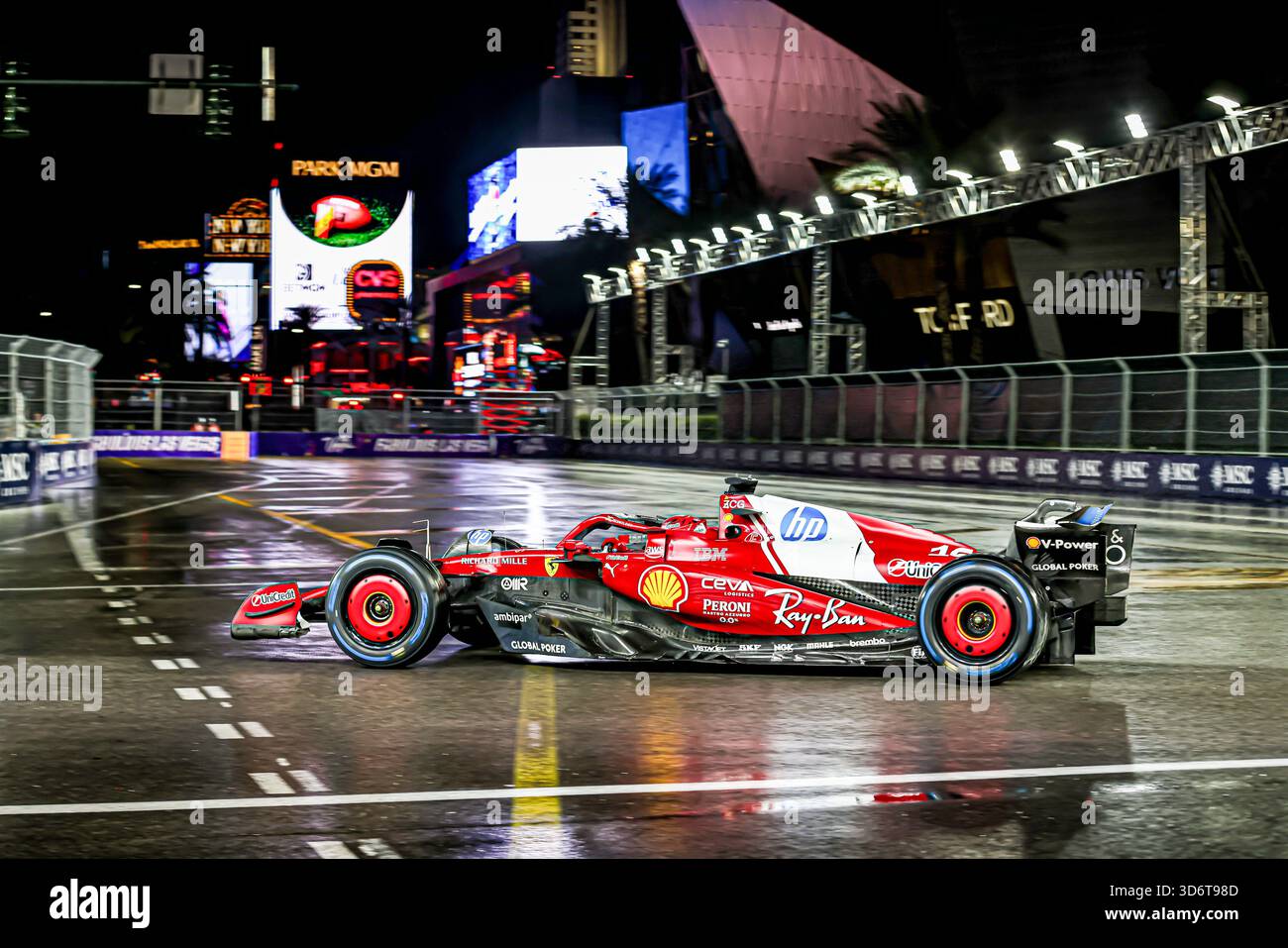 Las Vegas, United States. 21st Nov, 2025. Charles Leclerc (MON) - Scuderia Ferrari - Ferrari SF-25 - Ferrari during the Saturday of the Formula 1 Heineken Las Vegas Grand Prix 2025 at Las Vegas Strip Circuit, ahead of Round 22 of 24 of the 2025 FIA Formula One World Championship (November 20-23, 2025). Credit: AVENS-IMAGES.COM/Alamy Live News Stock Photo