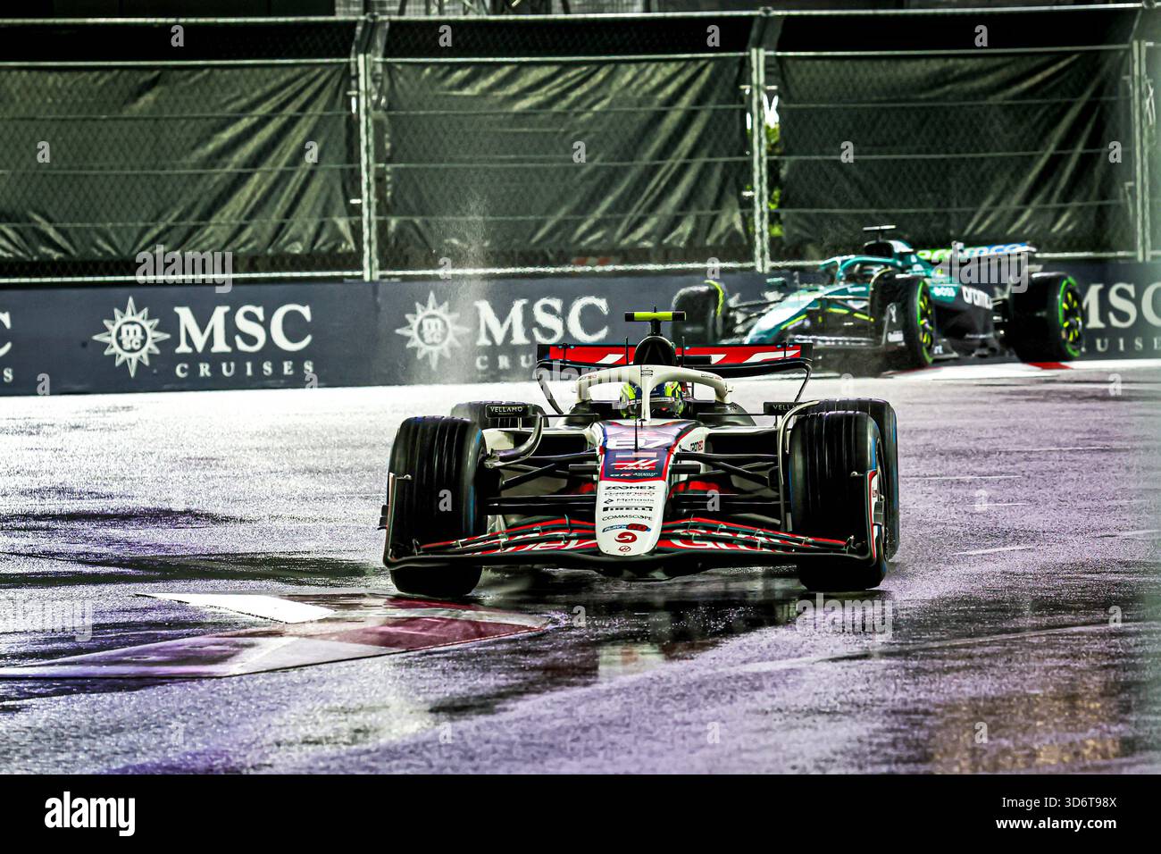 Las Vegas, United States. 21st Nov, 2025. Oliver Bearman (GBR) - Haas F1 Team during the Saturday of the Formula 1 Heineken Las Vegas Grand Prix 2025 at Las Vegas Strip Circuit, ahead of Round 22 of 24 of the 2025 FIA Formula One World Championship (November 20-23, 2025). Credit: AVENS-IMAGES.COM/Alamy Live News Stock Photo