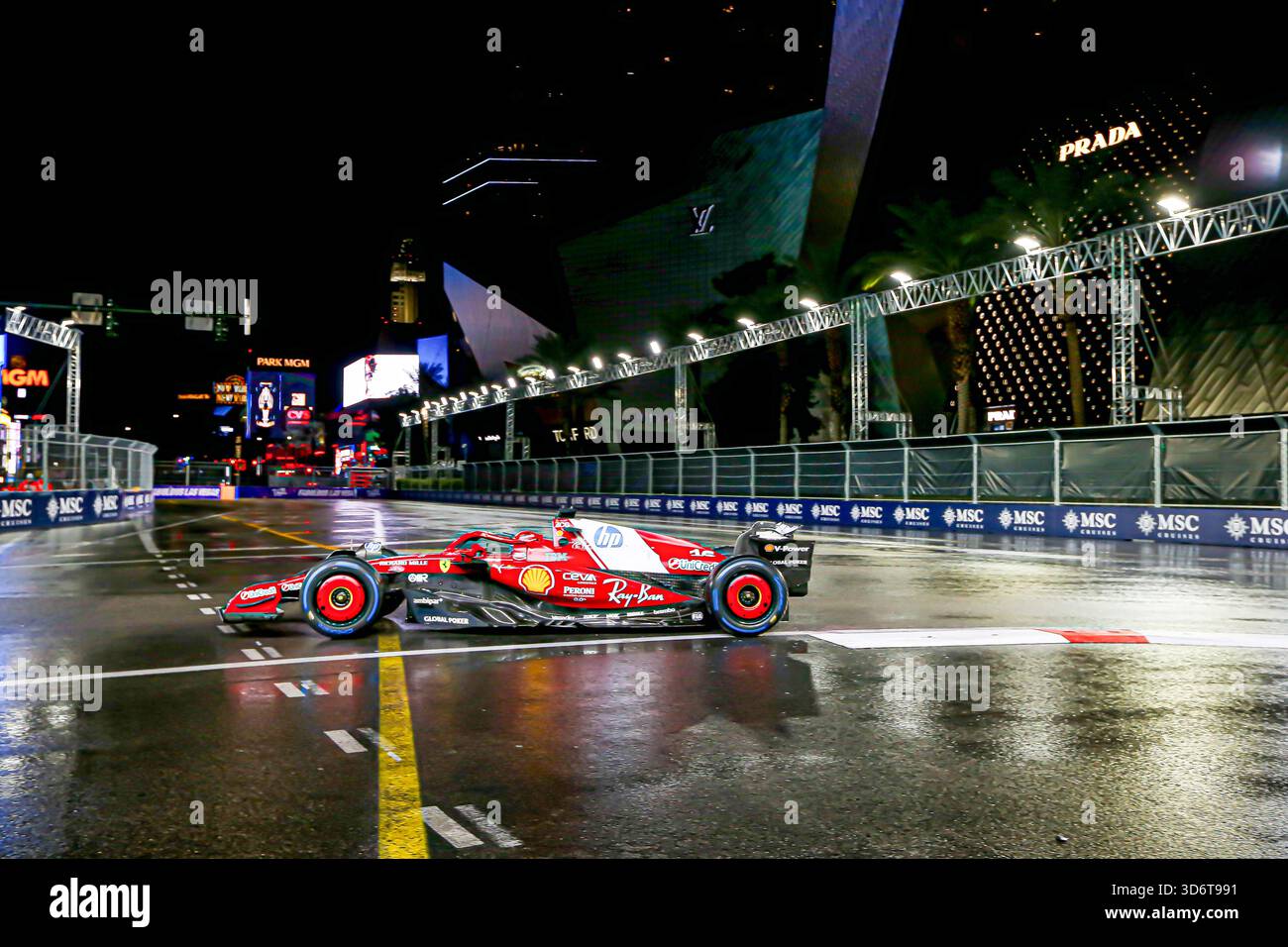 Las Vegas, United States. 21st Nov, 2025. Charles Leclerc (MON) - Scuderia Ferrari - Ferrari SF-25 - Ferrari during the Saturday of the Formula 1 Heineken Las Vegas Grand Prix 2025 at Las Vegas Strip Circuit, ahead of Round 22 of 24 of the 2025 FIA Formula One World Championship (November 20-23, 2025). Credit: AVENS-IMAGES.COM/Alamy Live News Stock Photo