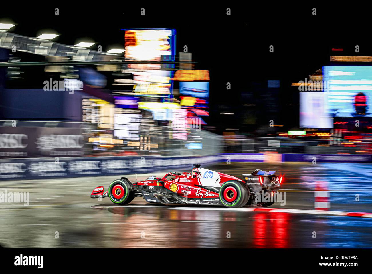 Las Vegas, United States. 21st Nov, 2025. Charles Leclerc (MON) - Scuderia Ferrari - Ferrari SF-25 - Ferrari during the Saturday of the Formula 1 Heineken Las Vegas Grand Prix 2025 at Las Vegas Strip Circuit, ahead of Round 22 of 24 of the 2025 FIA Formula One World Championship (November 20-23, 2025). Credit: AVENS-IMAGES.COM/Alamy Live News Stock Photo