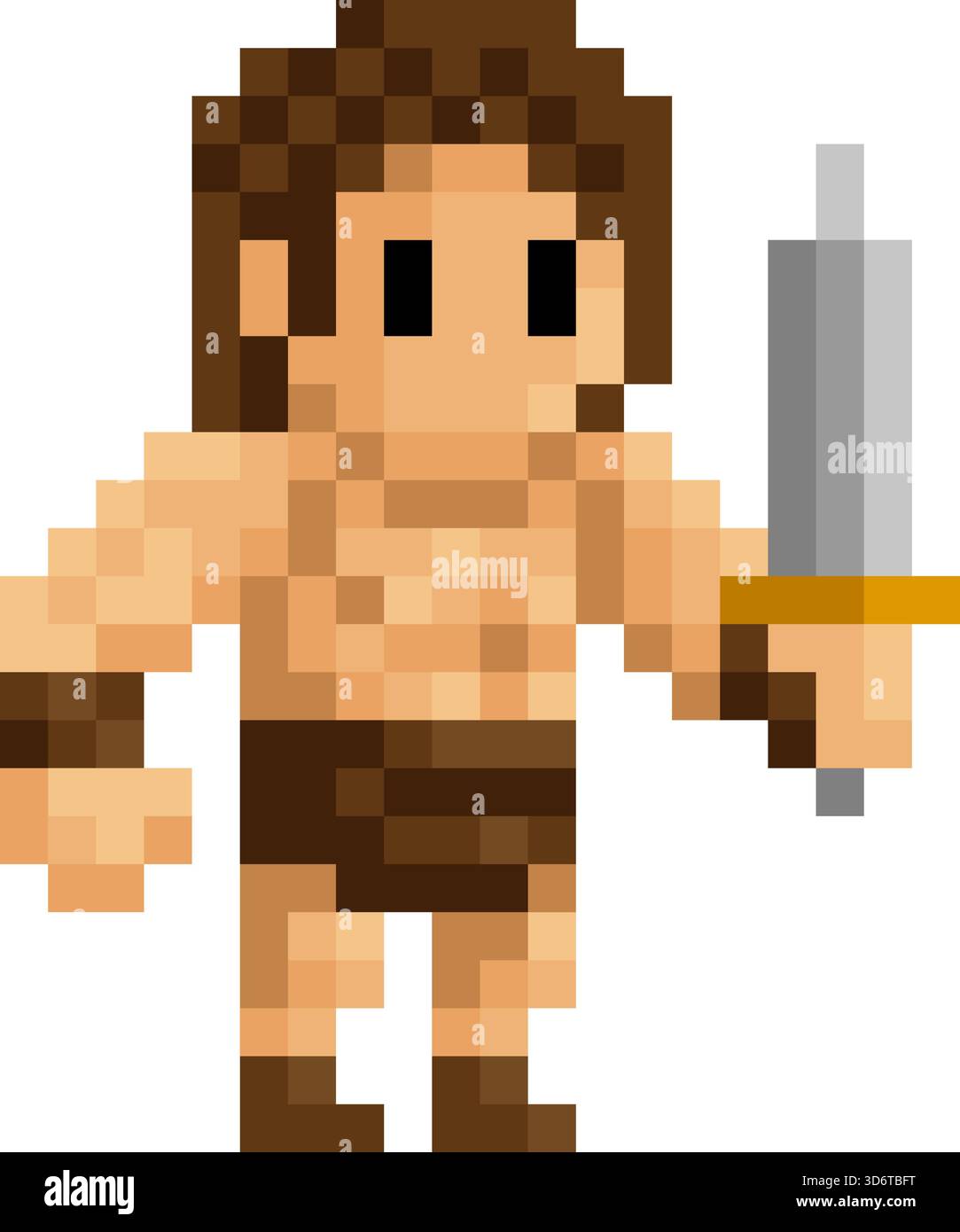 Barbarian Warrior Fantasy Pixel Art Cartoon Sprite Stock Vector Image ...