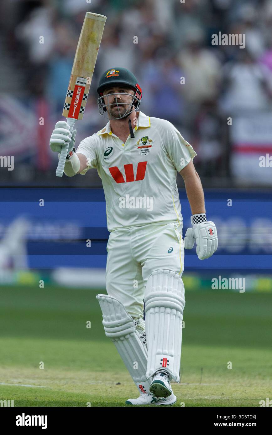 Travis Head of Australia celebrates after scoring a century during the ...