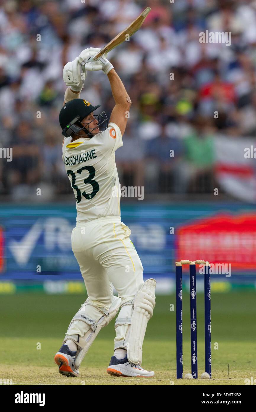 Marnus Labuschagne of Australia plays a lofted shot during the NRMA ...