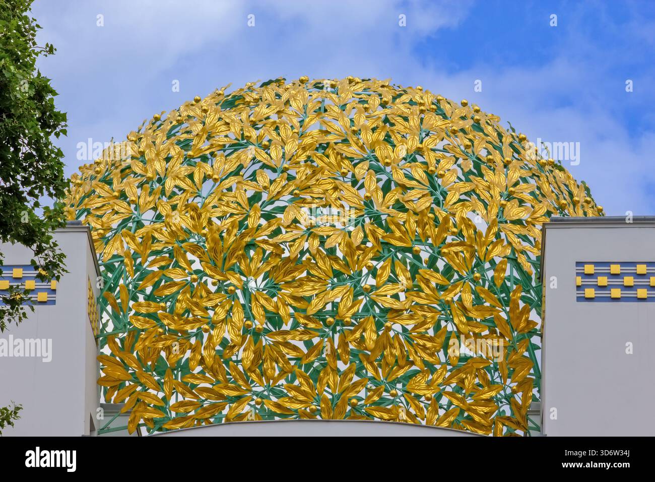 close-up view of the iconic, gilded leaf dome - the golden cabbage - of ...