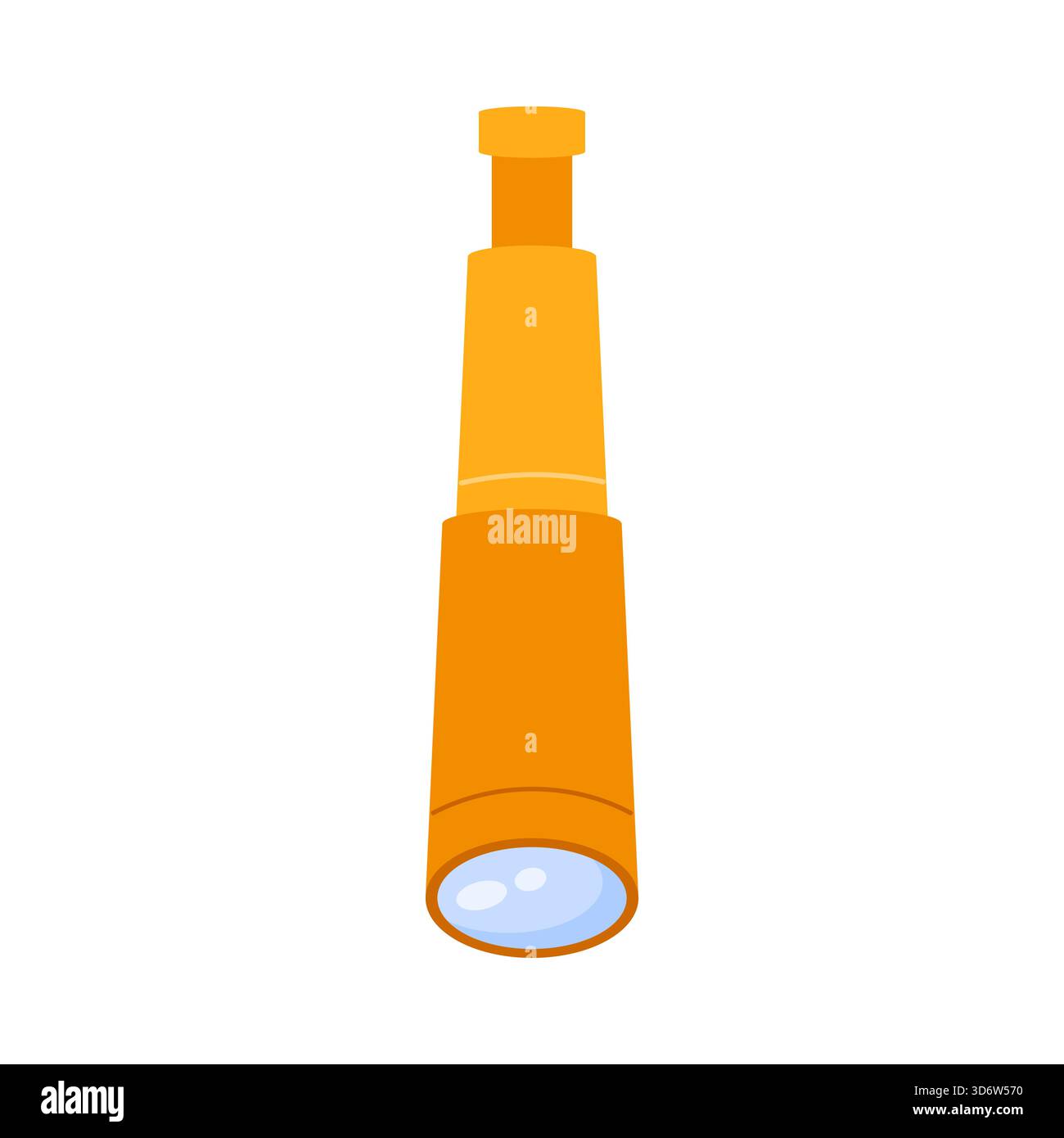 Cartoon spyglass telescope isolated on white background for adventure ...