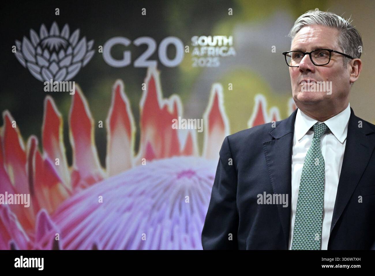 Prime Minister Sir Keir Starmer at the G20 summit in Johannesburg, South Africa. Picture date: Saturday November 22, 2025. Stock Photo