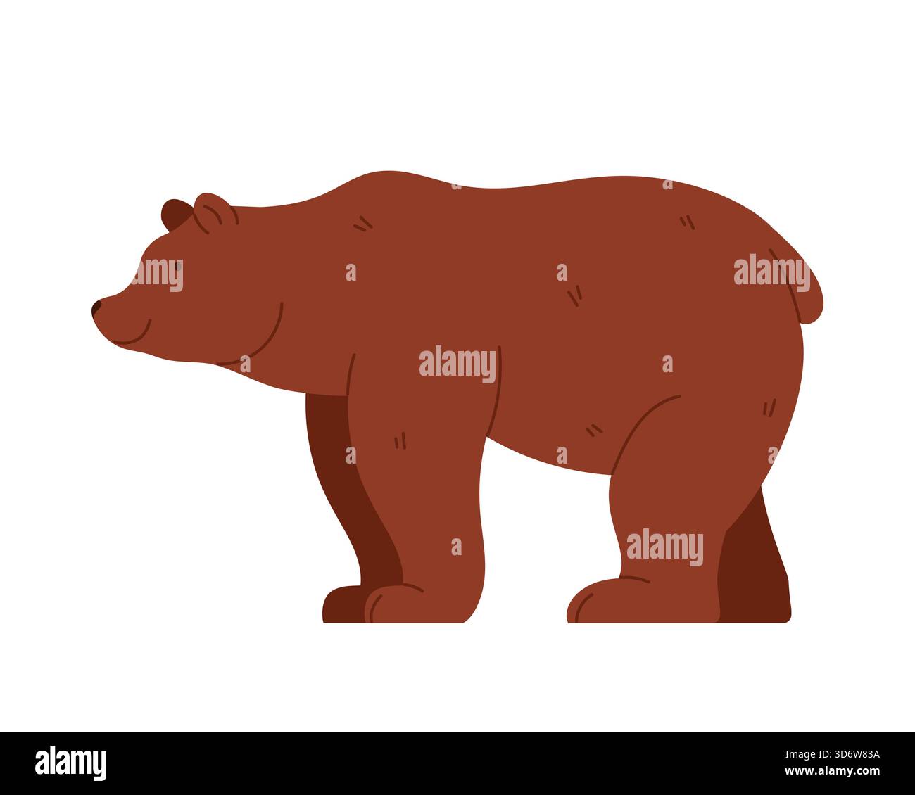 Cartoon style brown bear isolated on white background, perfect for ...