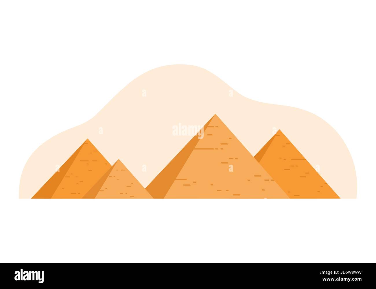 Simple isolated Egypt pyramids on white background for travel and ...