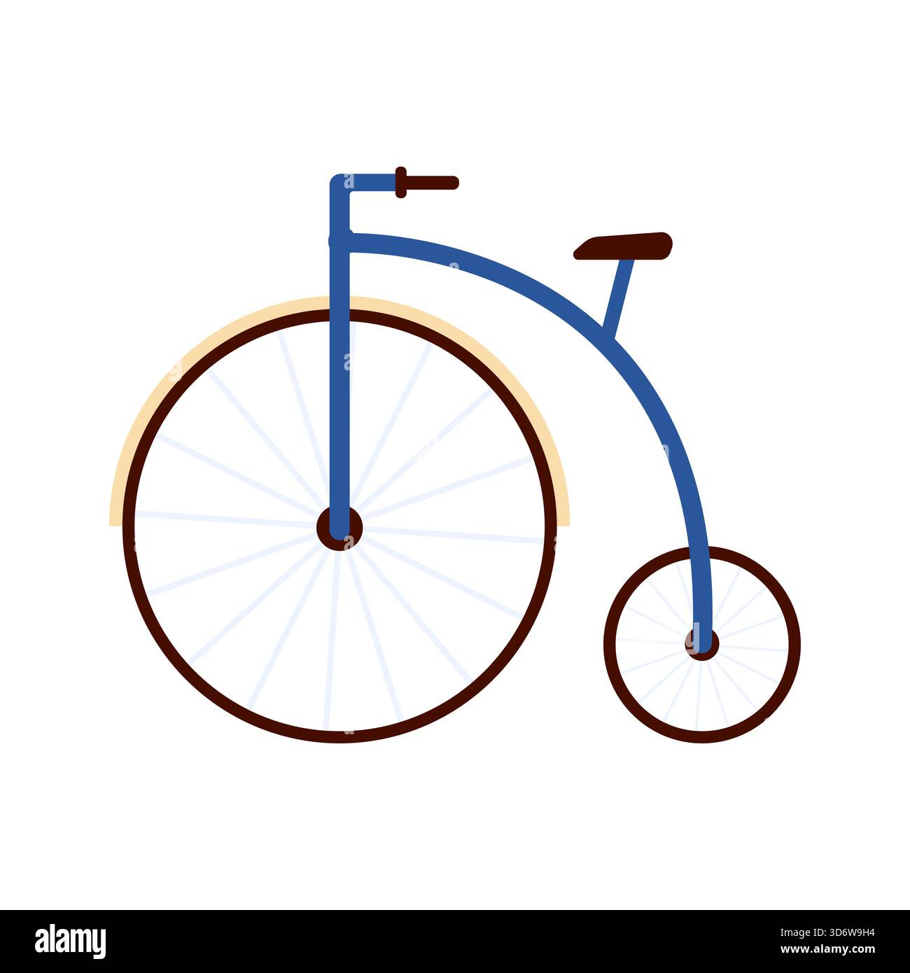 Minimalist isolated drawing of a classic French penny farthing bicycle on white vector illustration Stock Vector