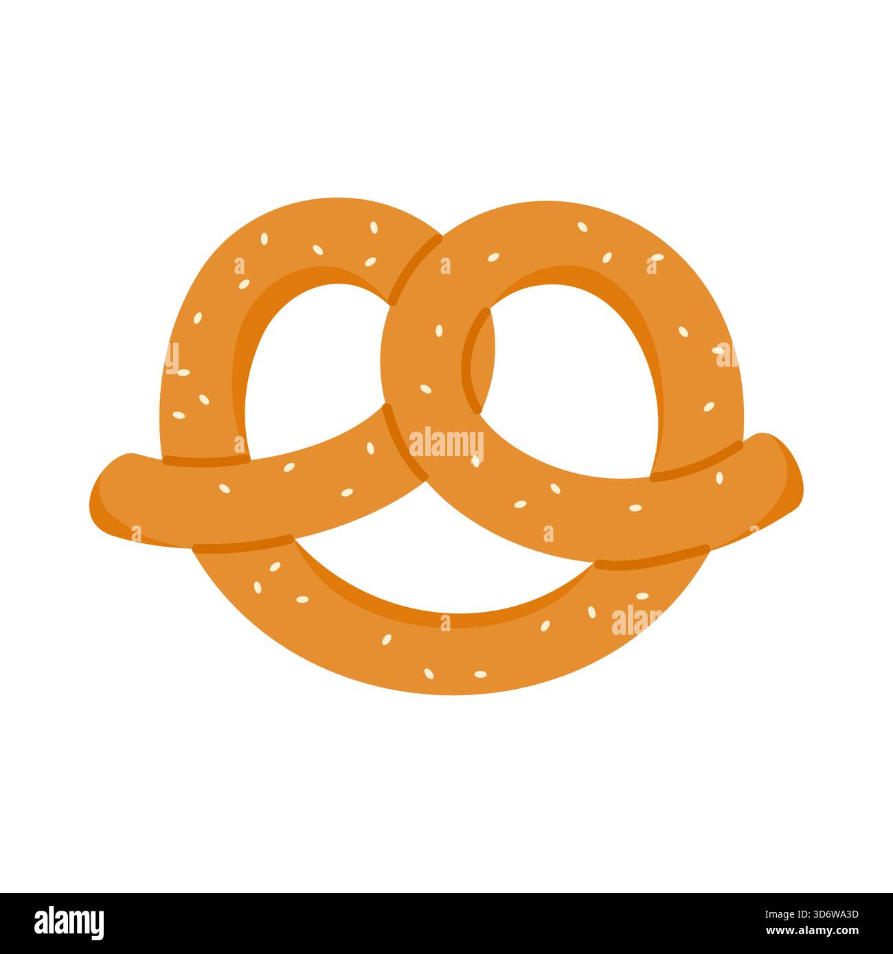 Classic German pretzel with salt on a white isolated background for ...