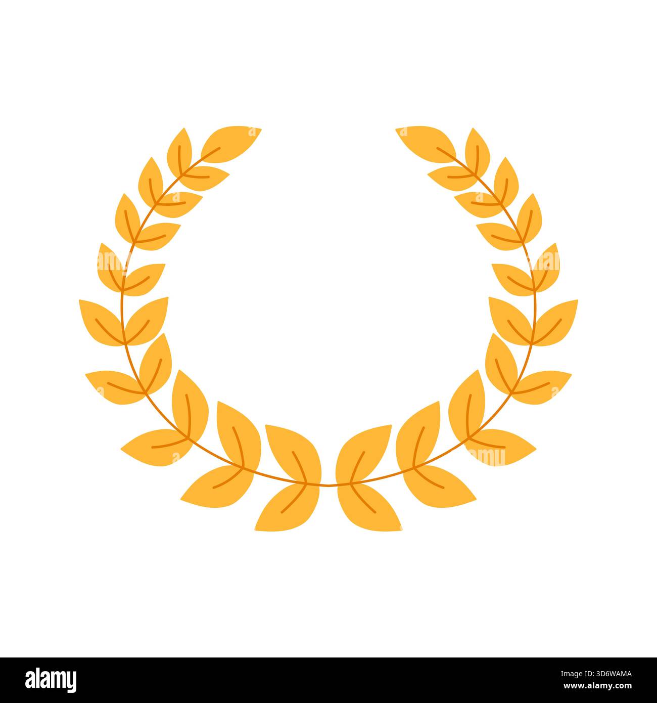 Classic Greek laurel wreath symbolizing victory and honor, isolated on ...