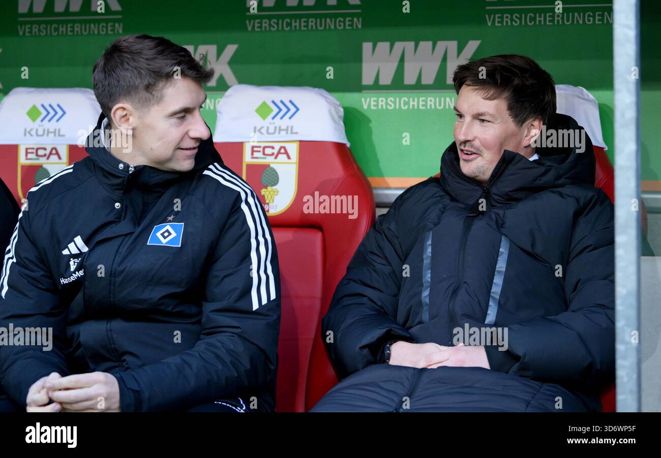 From left: Assistant Coach Loic Fave, Coach Merlin Polzin (HSV Hamburg ...
