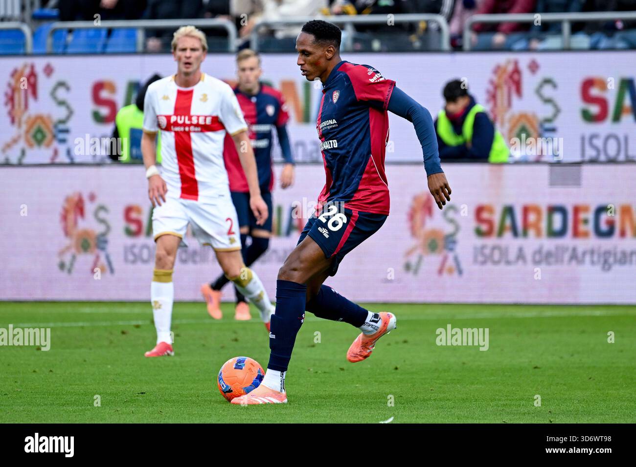 Cagliari s Yerry Mina In Action During The Serie A Soccer Match Between Cagliari s Yerry Mina In Action During The Serie A Soccer Match Between