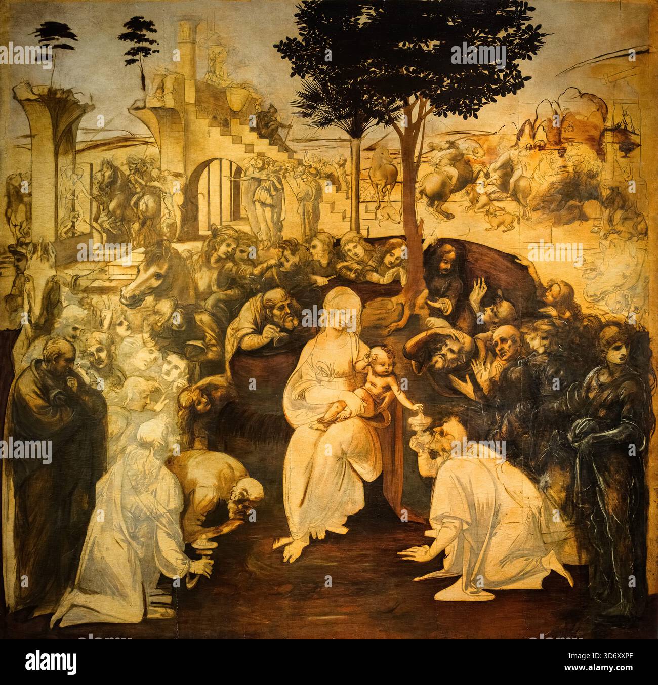The Adoration of the Magi by Leonardo da Vinci Stock Photo - Alamy