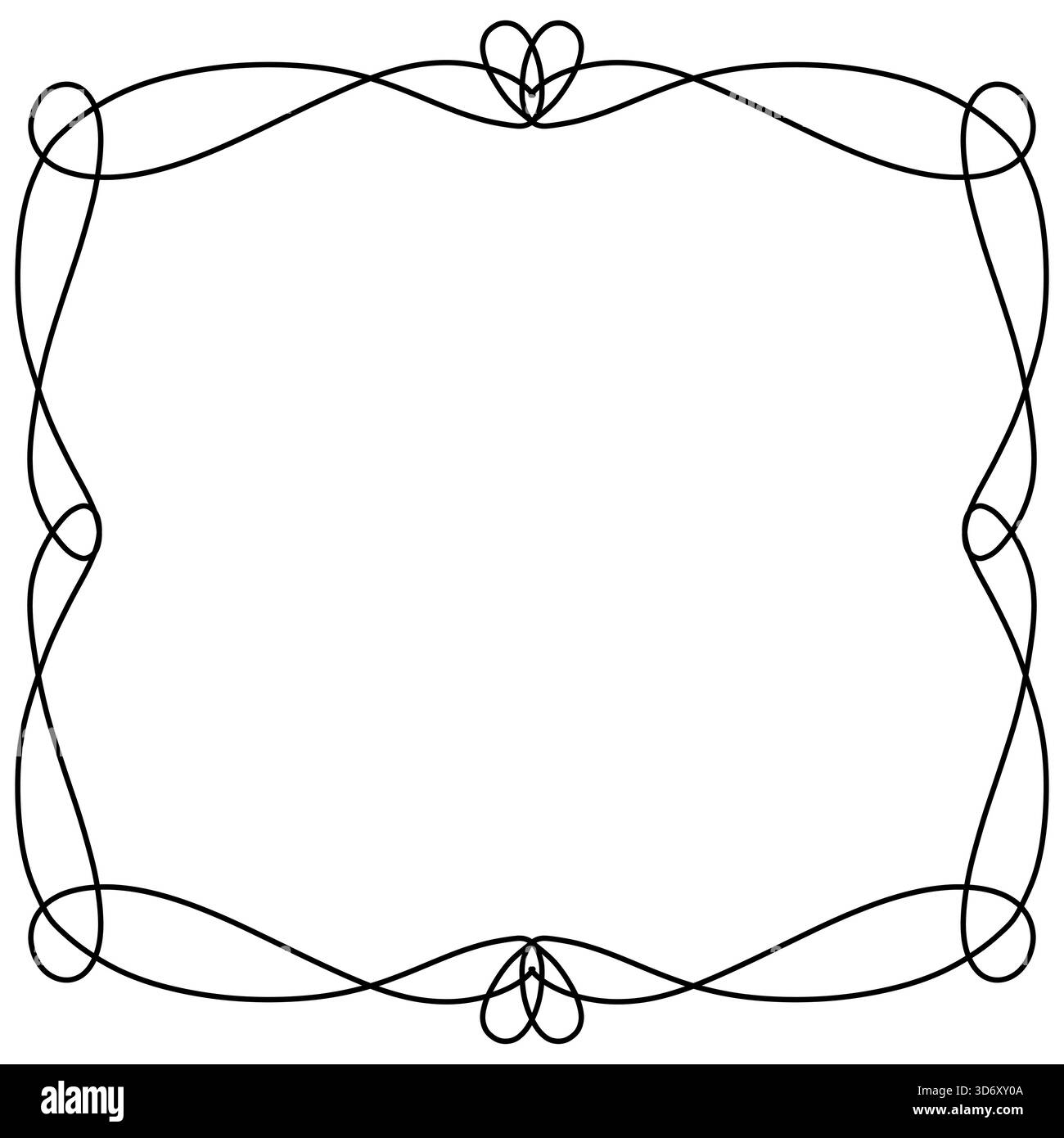 Loop Design Border Calligraphic flourish frame border with elegant loops Stock Vector ...