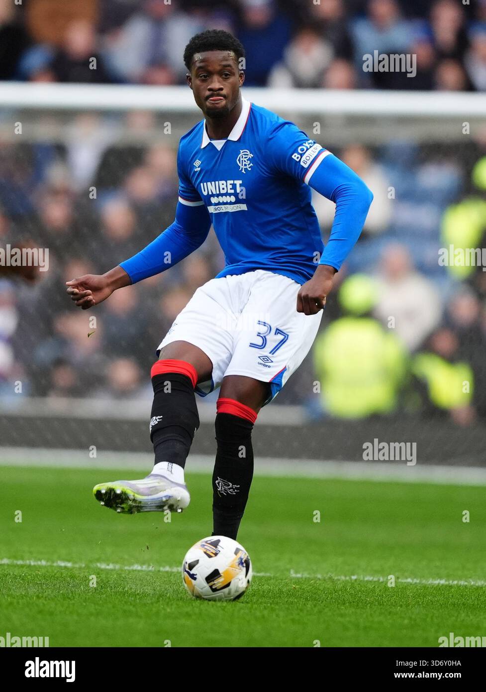 Ha Ha Rangers Rangers' Emmanuel Fernandez during the William Hill Premiership match ...
