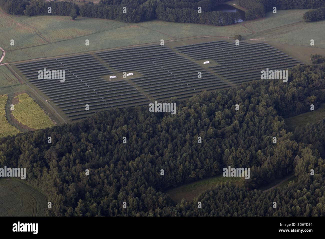 Rural solar farm. Stock Photo