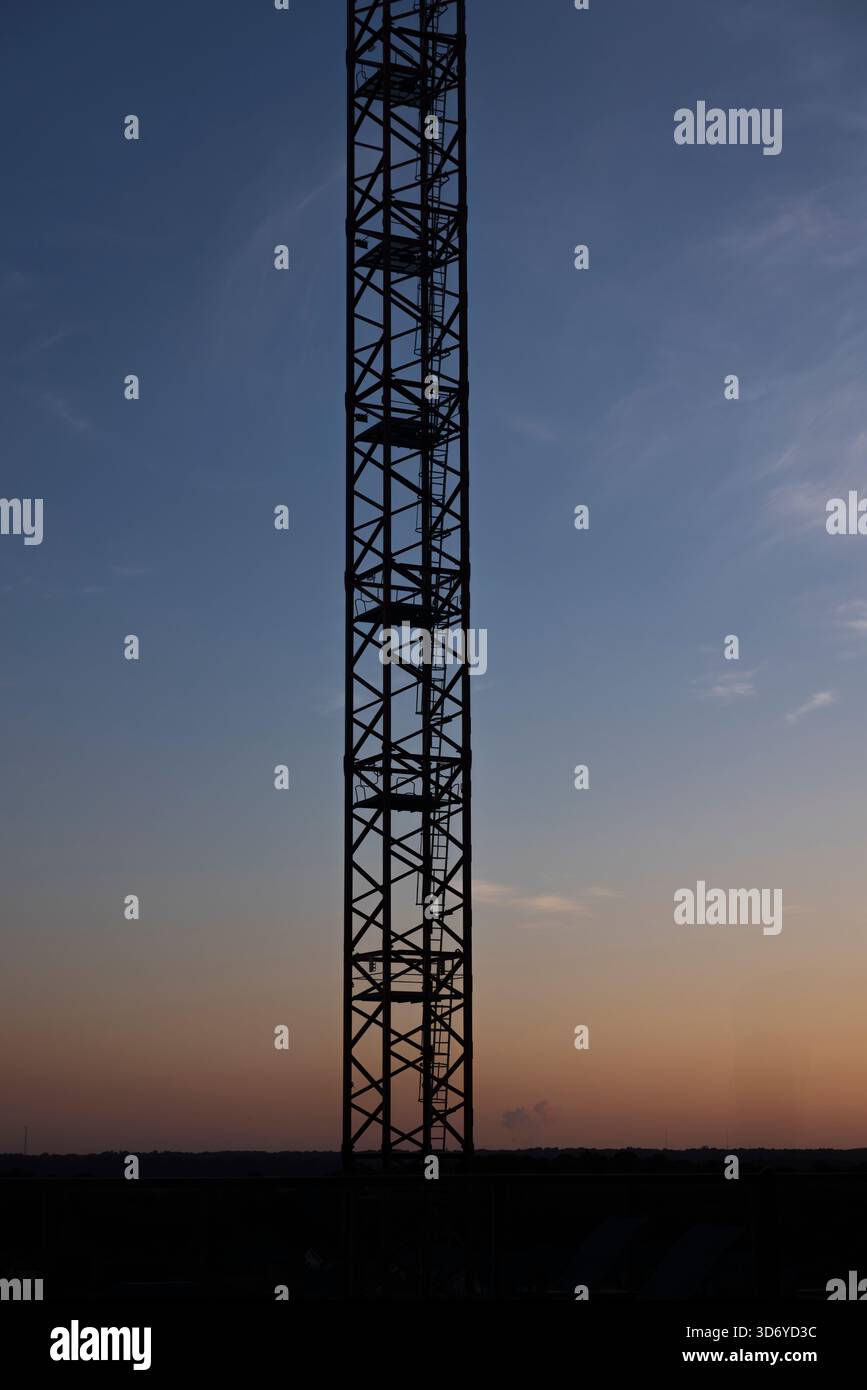Highrise crane being built. Stock Photo