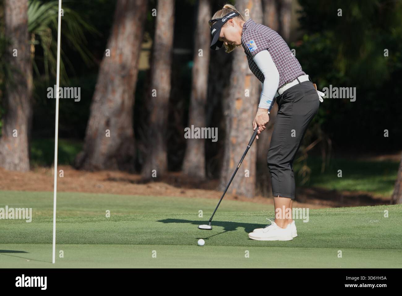 Brooke Henderson of Canada hits from the sixth green during the third