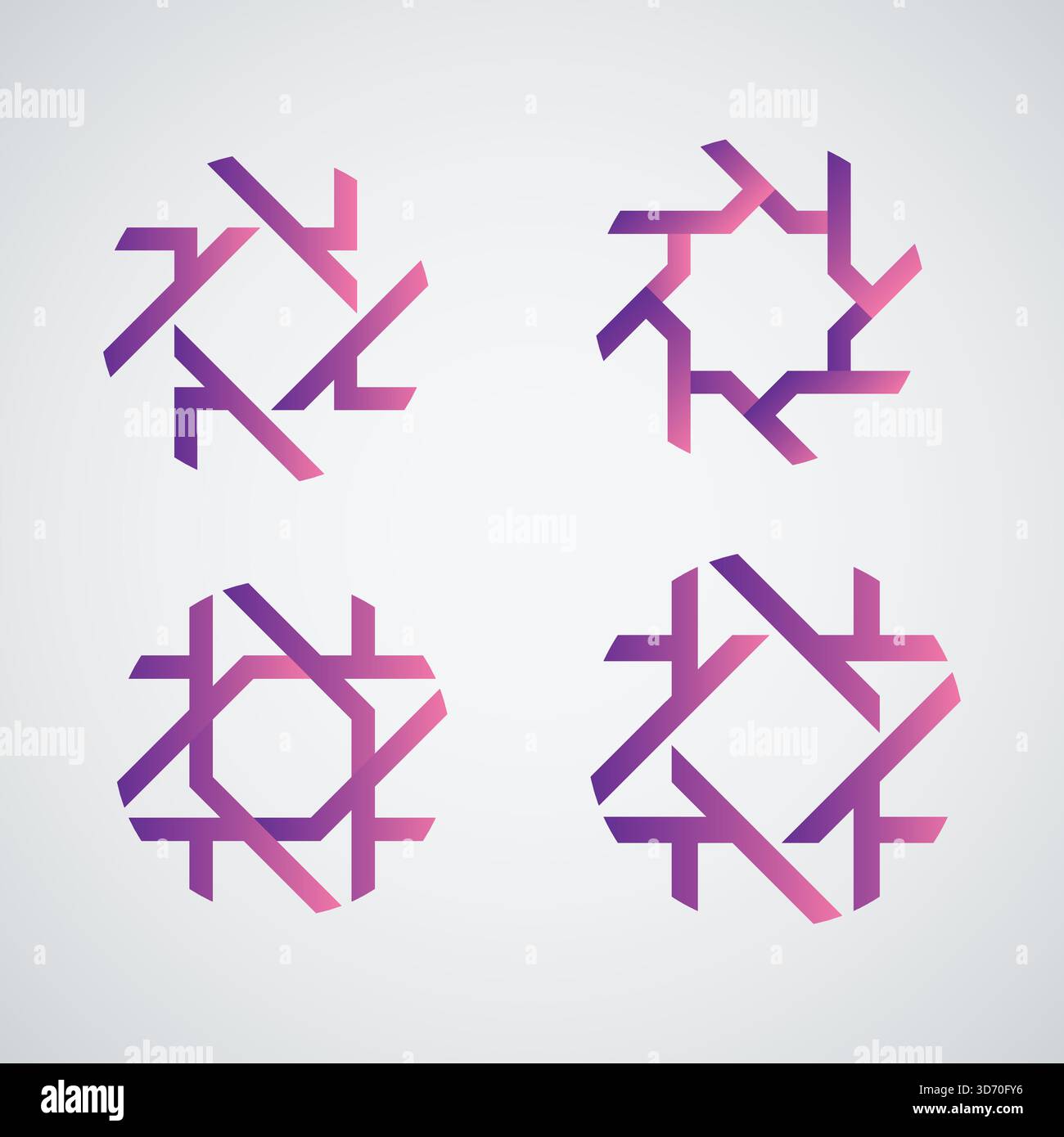 Abstract Purple Gradient Geometric Patterns for Branding and Logos Stock Vector