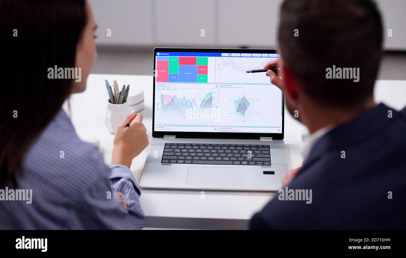 Analyzing Market Growth With Data Analytics: Business Profits On Rise Stock Photo