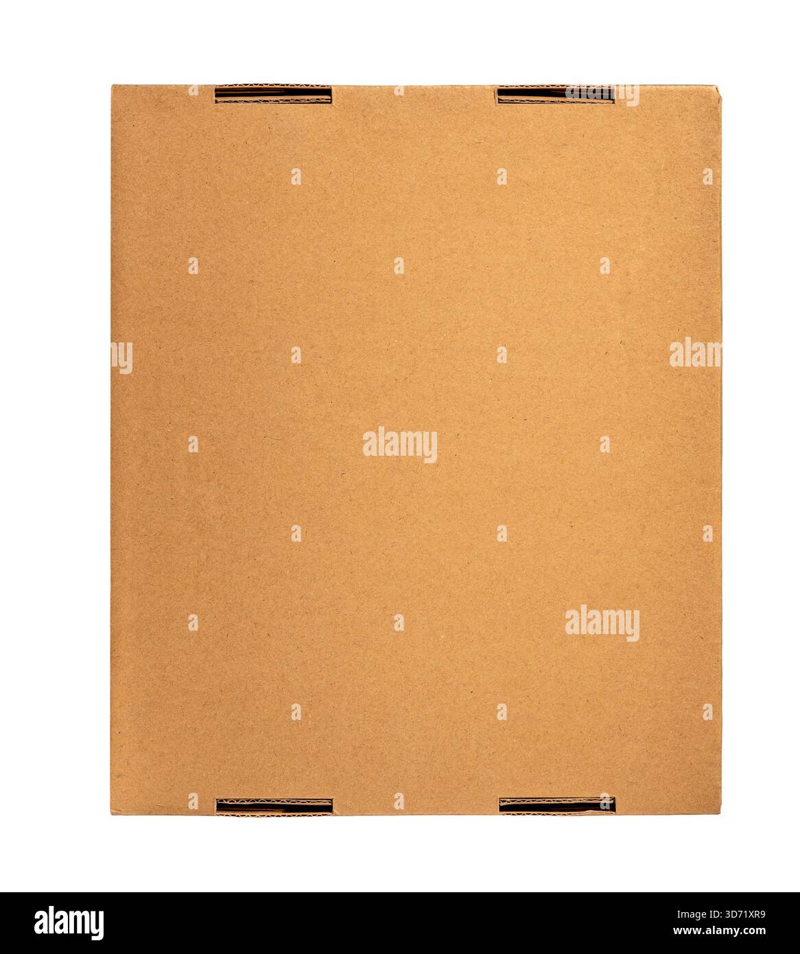 Cutout cardboard box sample front view Stock Photo