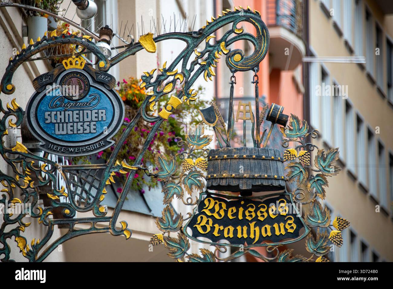 Munich, Germany - October 31, 2024: Weisses Bräuhaus im Tal is a Bavarian restaurant belonging to the well-known wheat-beer brewery, with an extensive Stock Photo