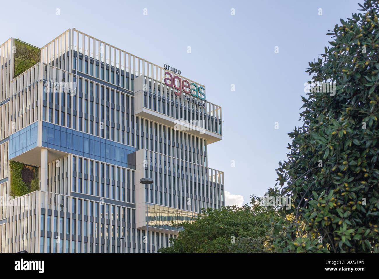Modern ageas seguros office building with a green wall and contemporary ...