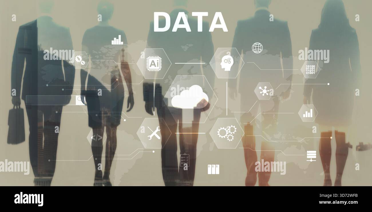 Technology infrastructure and cloud computing concept with server racks ...