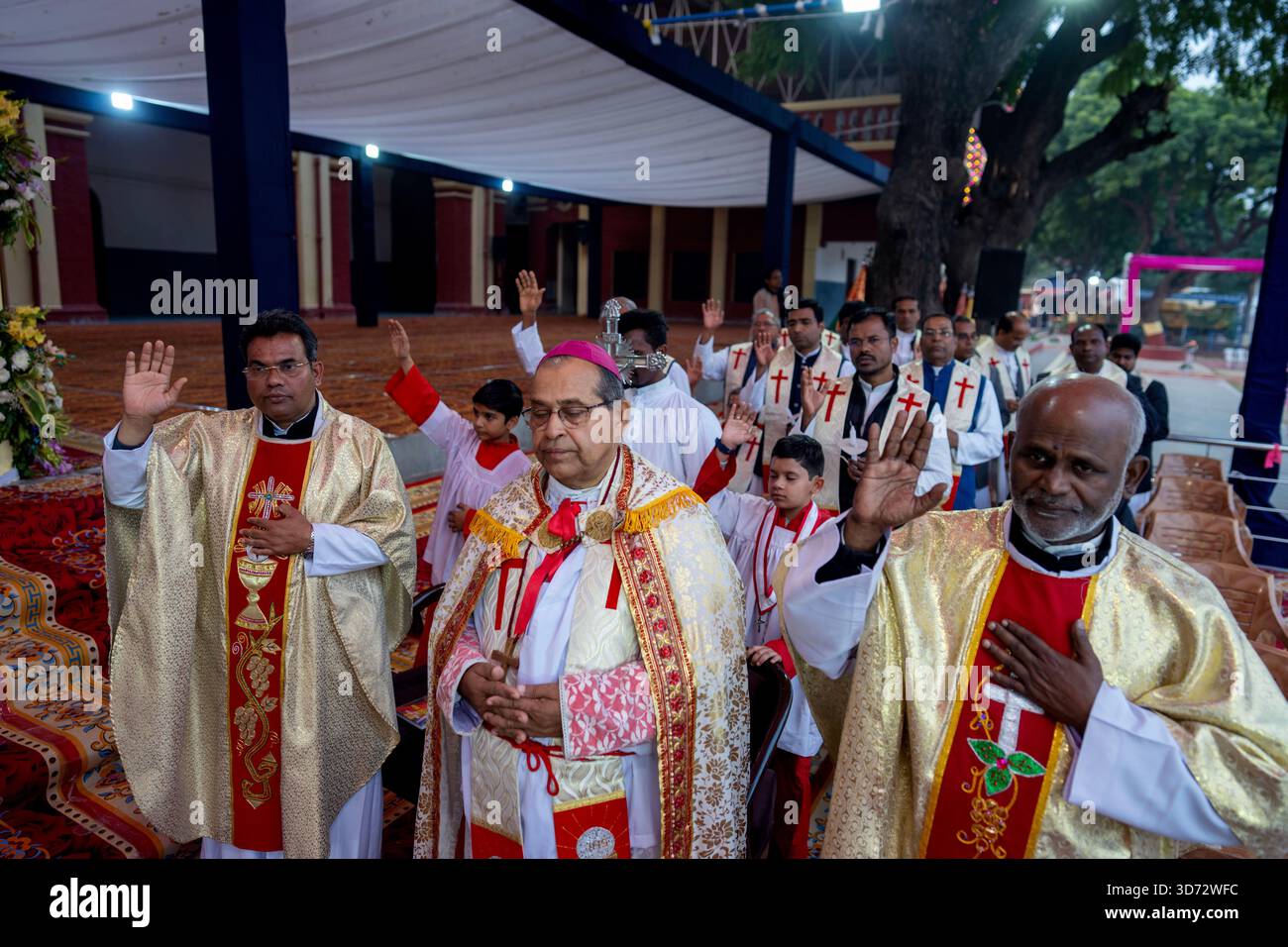 Priest performs rituals during to celebrate the feast of Christ the ...