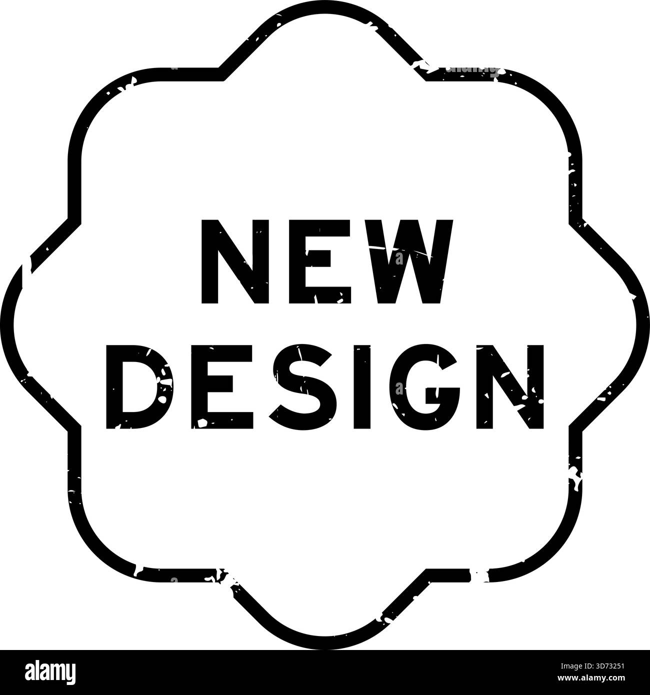 Grunge black new design word square rubber seal stamp on white ...