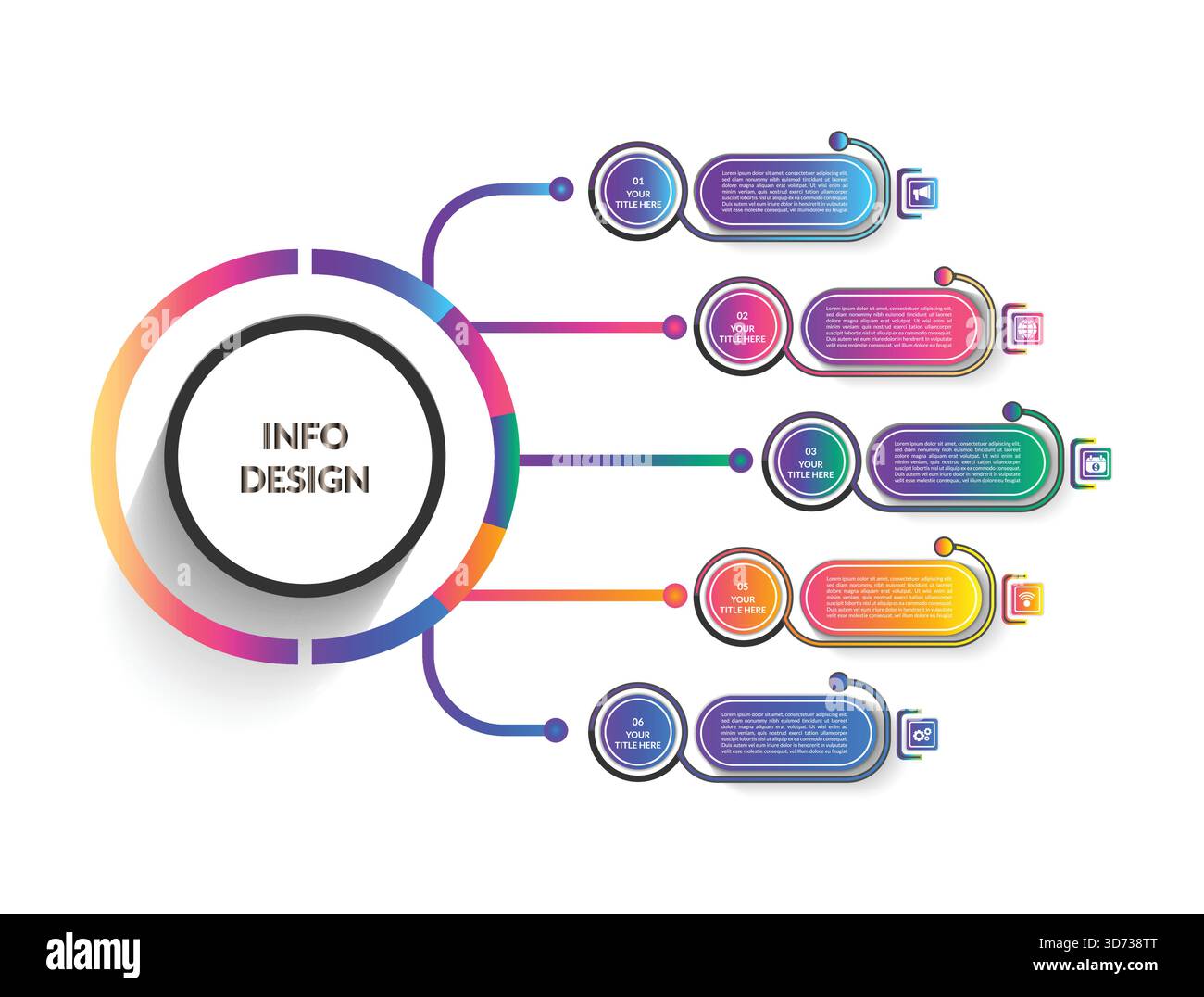 Vector illustration infographic design template with icons Stock Vector